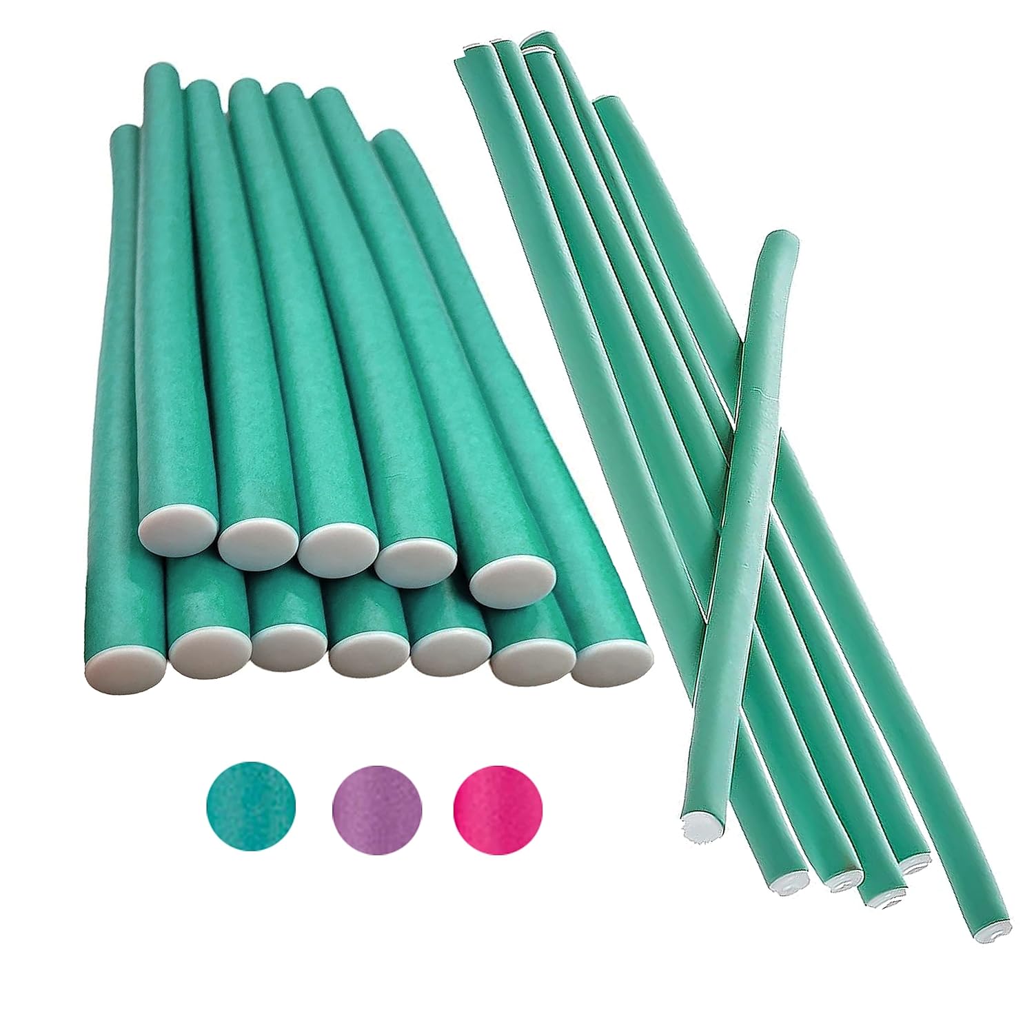 24 Pc Large and Small Flexi Rods Curl Hair Rollers Perm