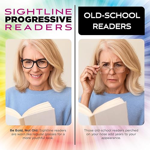 Miniatura 9 de Sightline Progressive Multifocus Reading Glasses for Men and Women Readers 6000