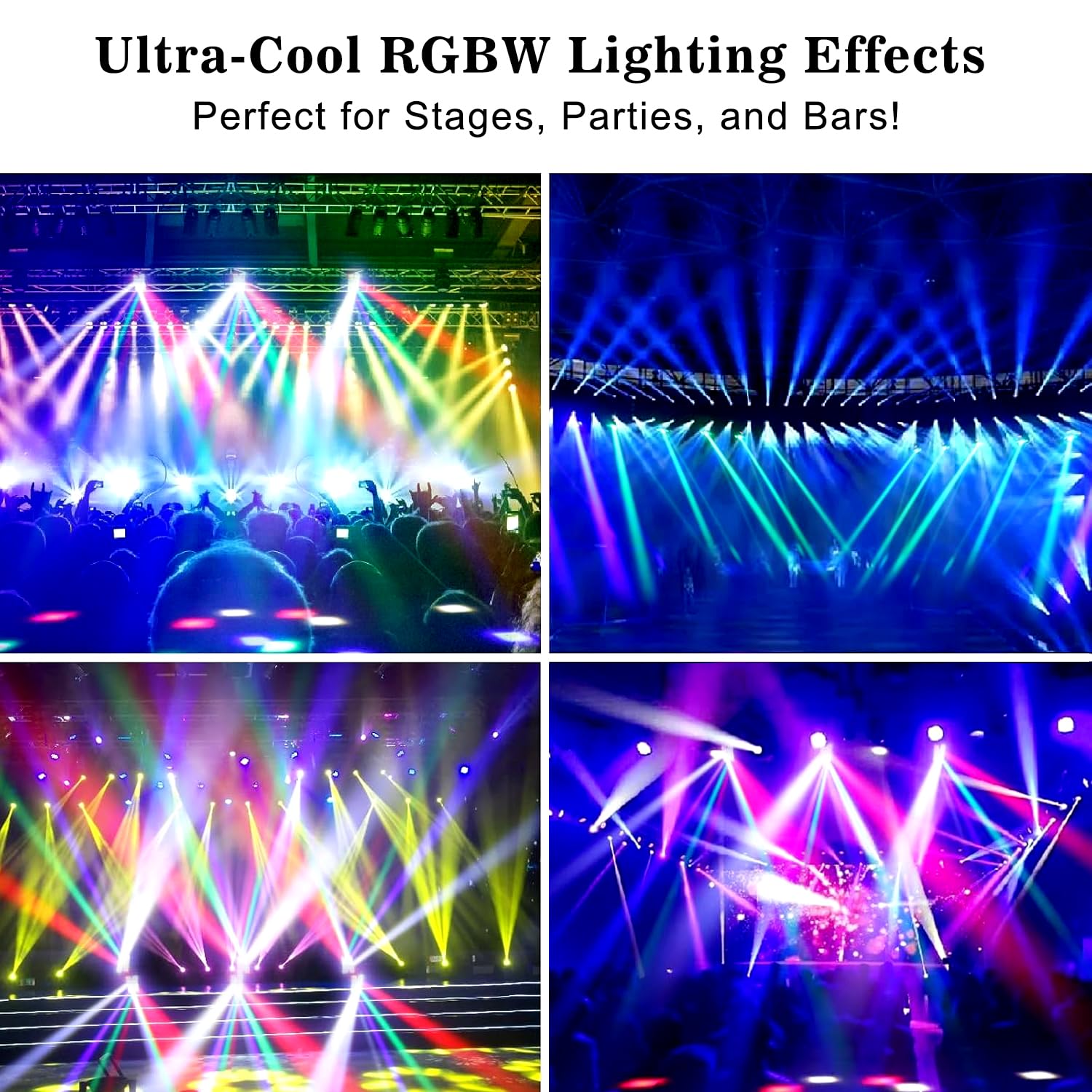 KOOT Lumière DJ 2025 à 8 LED, lumière stroboscopique disco RVBB, lumières de fête, lumières de scène DJ, DMX512 et contrôle du son pour Noël, Halloween, anniversaire, mariage, karaoké, décorations de