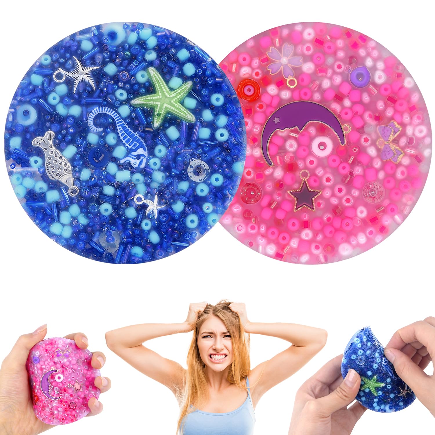 Picky Pad, 2PCS Skin Picking Fidget Toys, Round Picky Pad Sensory, Picky Pad Kit, Stress and Anxiety Relief Toys for Adults Kids