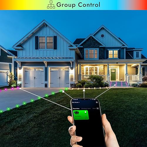 Miniatura 3 de FVTLED Kit de luces LED para cubierta, 10 piezas 1.22 WiFi control inteligente de bajo voltaje empotrado RGBW iluminación de cubierta impermeable al