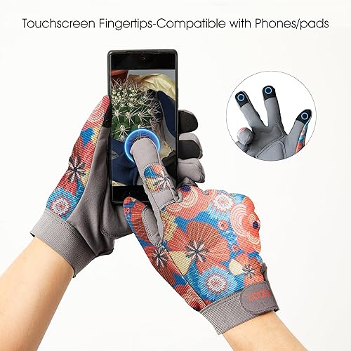 Miniatura 3 de COOLJOB Guantes de trabajo de jardinería medianos para mujeres, a prueba de espinas para poda de rosas, manejo de cactus, plantación de moras,