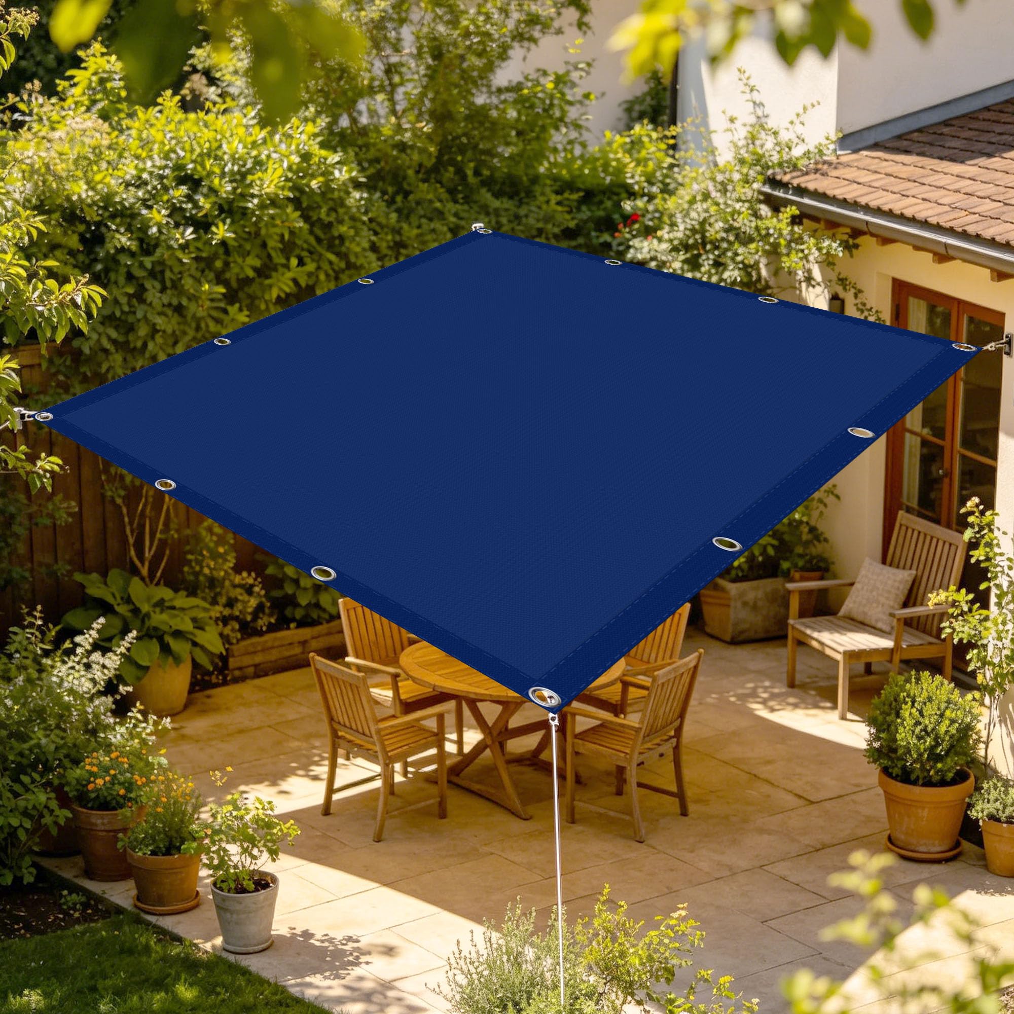 Toldo vela rectangular de 1.2x2.2 m para jardin o piscina con cuerdas