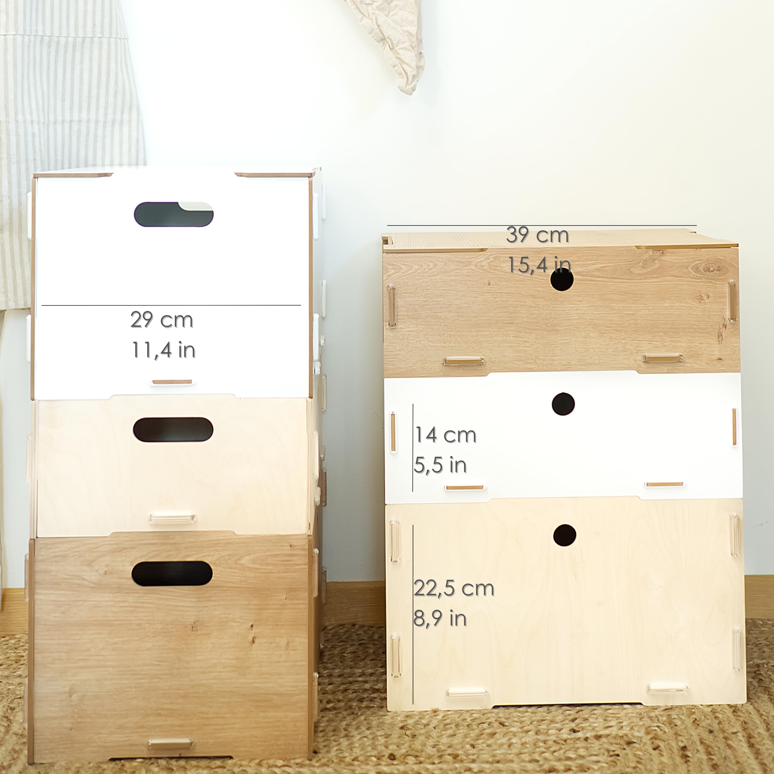 clipfritz, Wooden Box with Lid (unpainted approx. 40 x 30 x 23 cm) Large Wooden Storage Box - Image 4