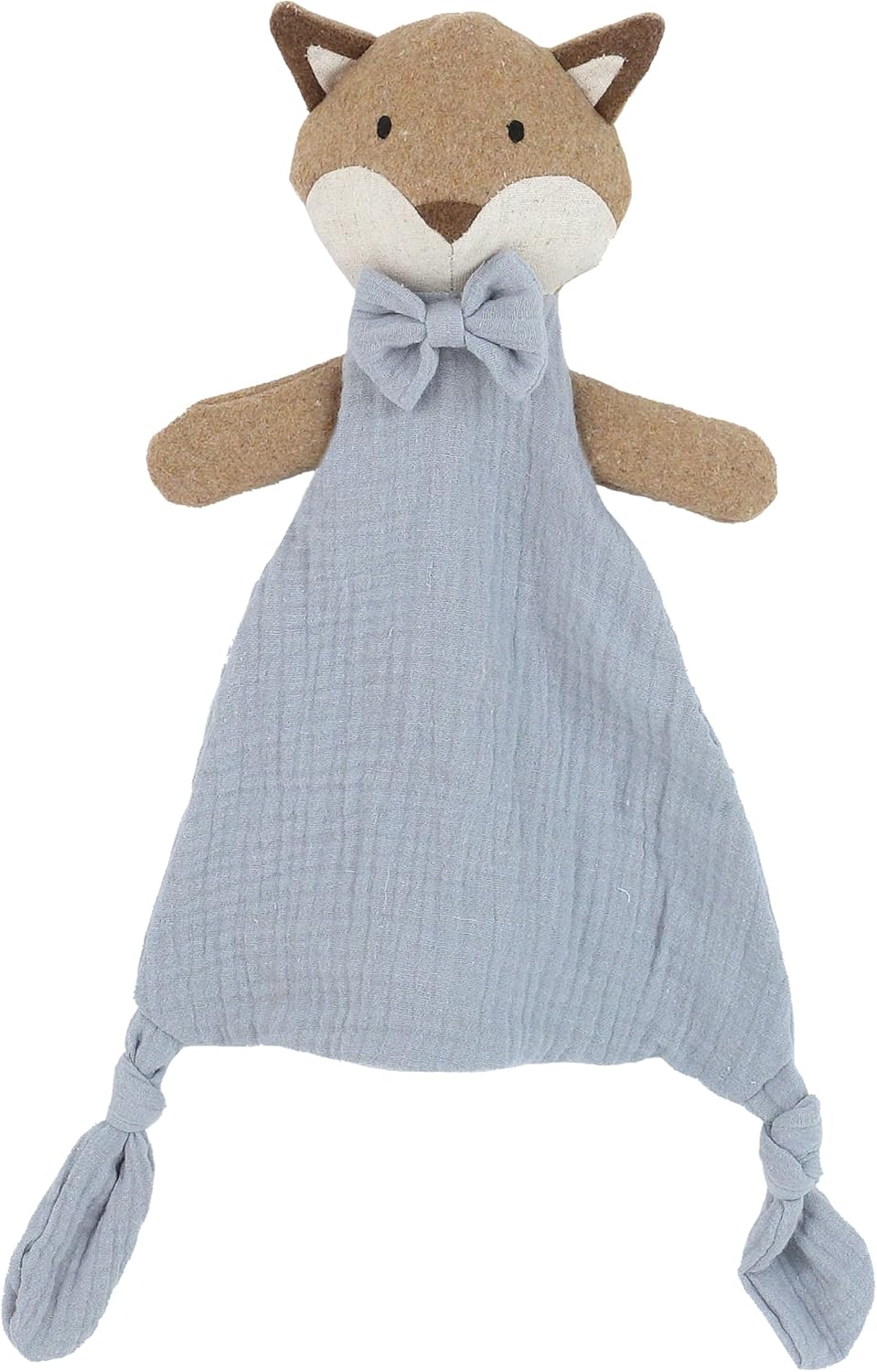 MON AMI Fox Security Blankie for Babies | 10-Inch Cotton Lovey Blanket | Knotted Plush Animal Security Blanket | Perfect Newborn Essential for Birthdays & Baby Showers