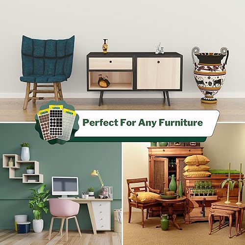 Miniatura 6 de VHD Almohadillas de fieltro para muebles, 24 unidades, deslizadores, patas de silla, protectores de mesa para suelos de madera dura y laminados,