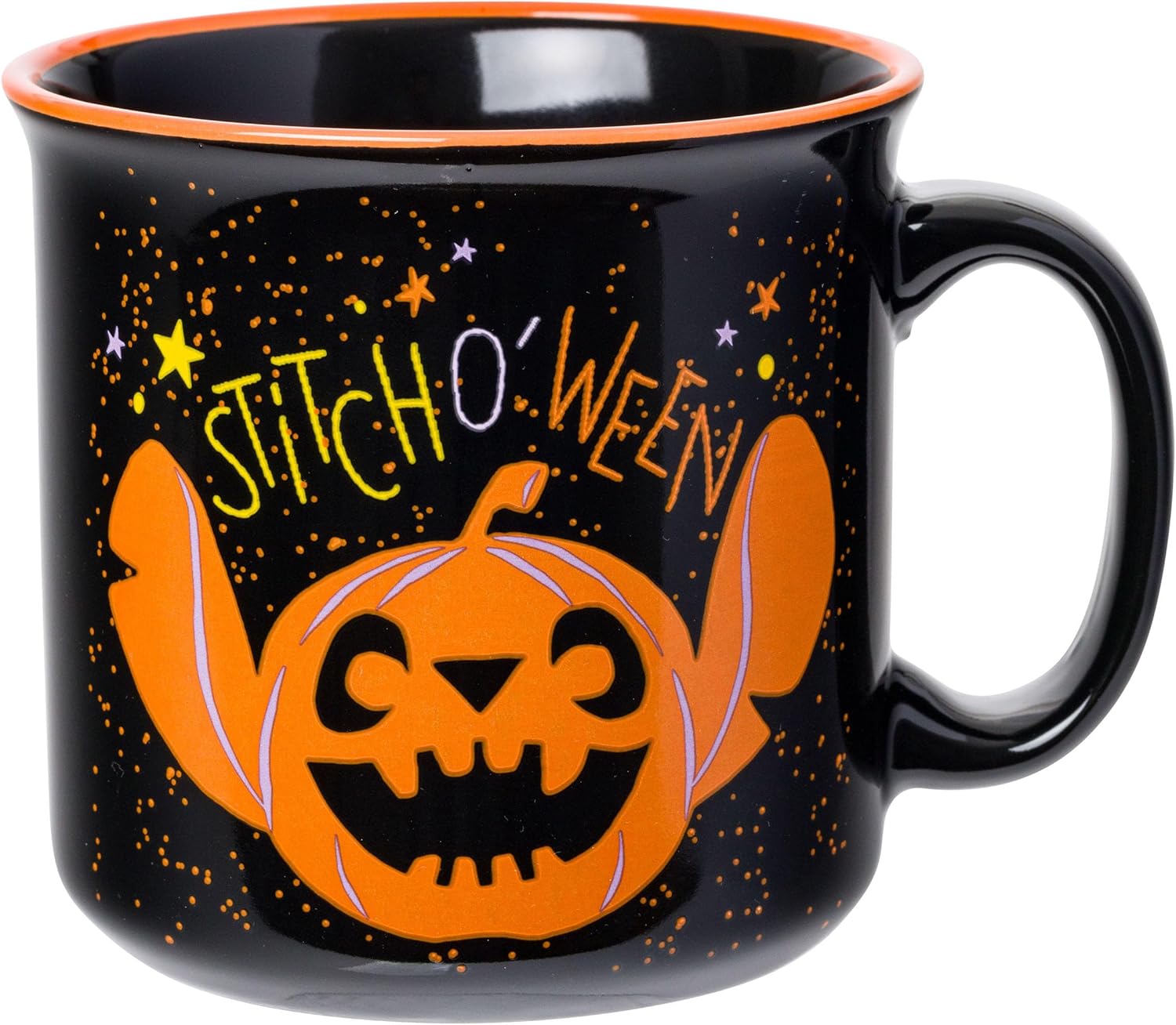 Silver Buffalo Stitch Stitch O Ween Halloween Midnight Squiggles 20oz Ceramic Camper Mug