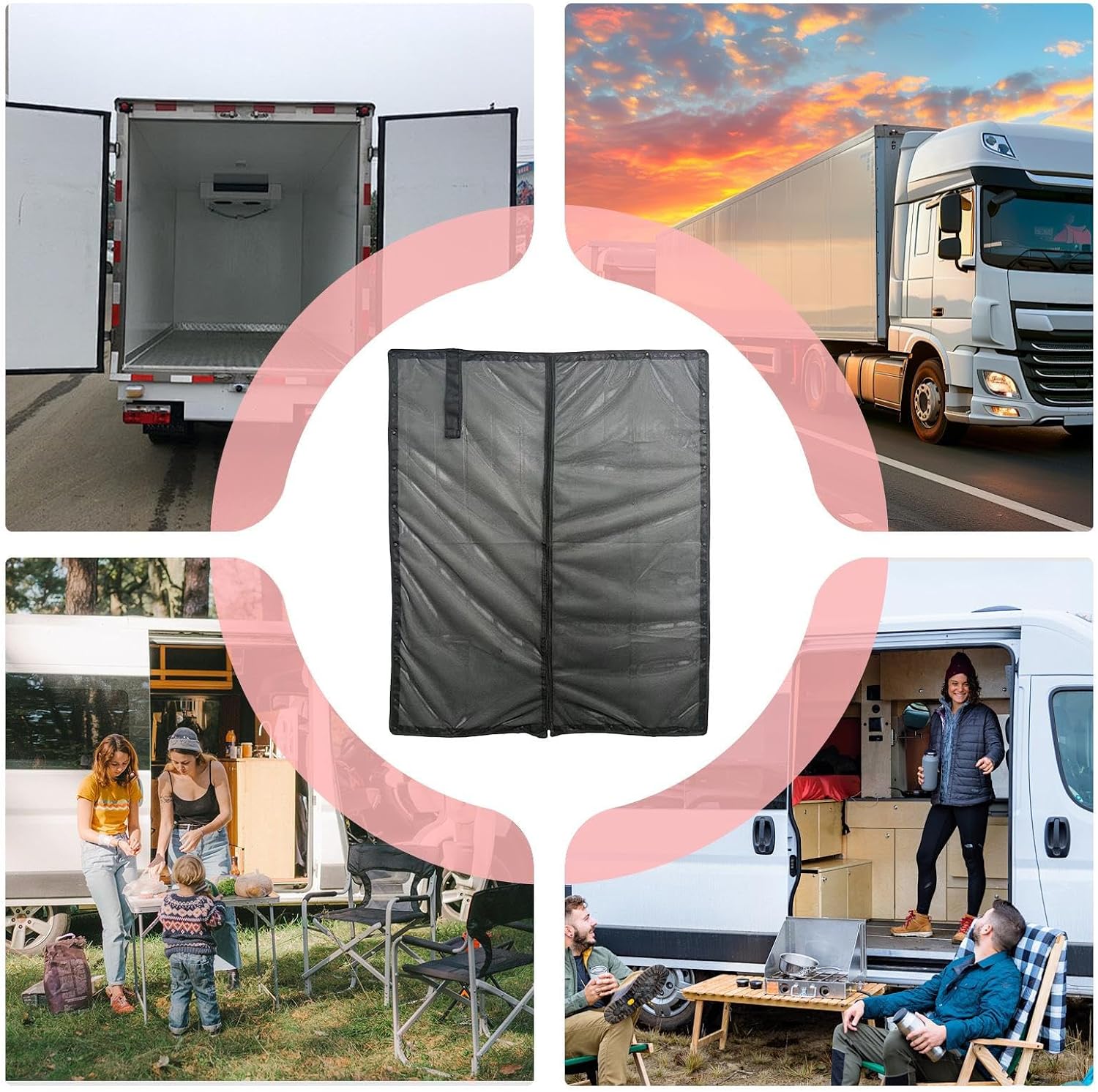 RV Door Screen, Fly Proof UV Resistant, Privacy Screen Protective Door Mesh, Shield for Camping Outdoor Adventure Road Trip Travel Long Driving Parking Vacation Daily Use