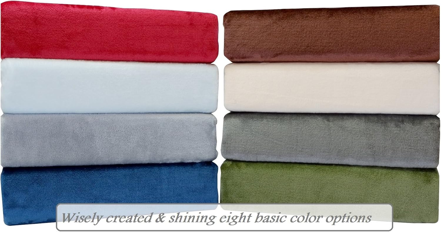 Super Soft Throw Blanket Flannel Fleece Cozy Plush Velvet Faux Fur Fluffy Lightweight Solid Smoke