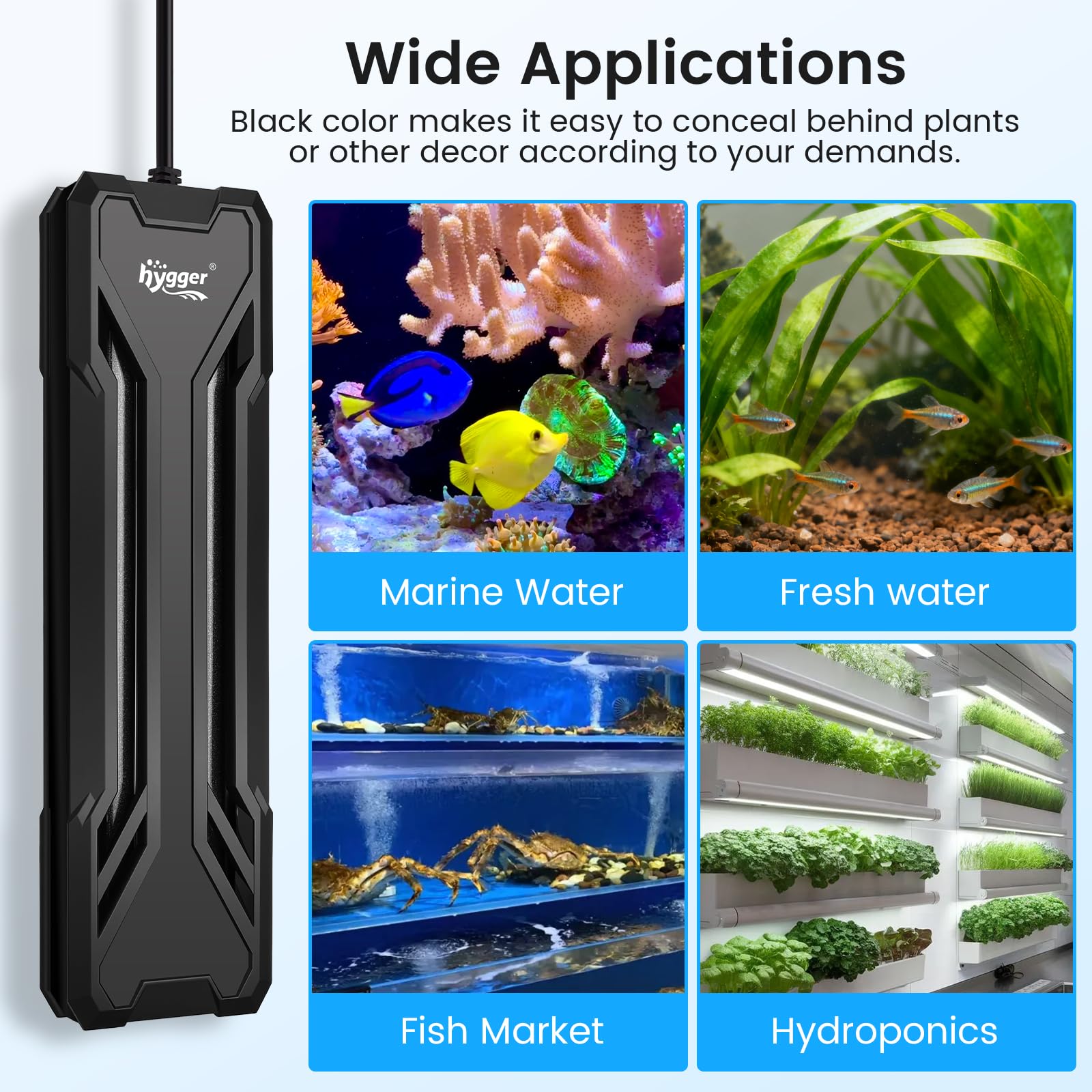 hygger 800 W Aquarium-Heizung, verbesserte Tauchwasser-Heizung | Duales Schutzsystem & LED-Digitalanzeige, automatische Abschaltfunktion, für 80-220 Gallonen Süß- und Salzwassertank