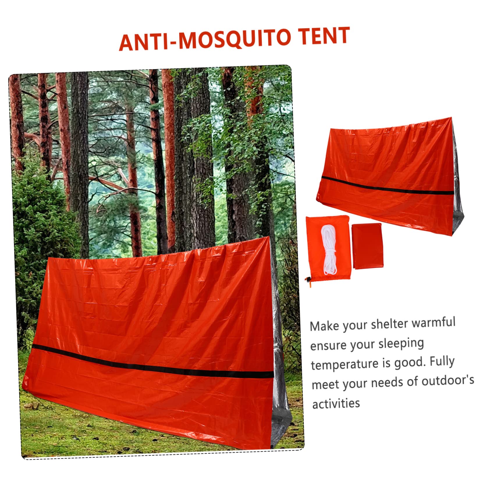 Toddmomy Notzelt Orange aus Pe für Outdoor und Hiking, Leicht