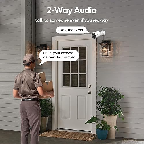 Miniatura 7 de Cámaras de seguridad 2K inalámbricas para exteriores, visión nocturna de 33 pies, IP65 resistente a la intemperie, audio de 2 vías, cámara WiFi,
