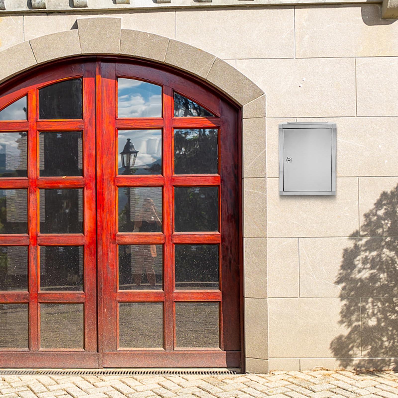 Zerodeko Boîte à Lettres Acier Inoxydable Résistante avec Serrure Grande Capacité Multifonction pour Suggestions Réclamations et Dépôts Sécurisés Montage Mural Modèle