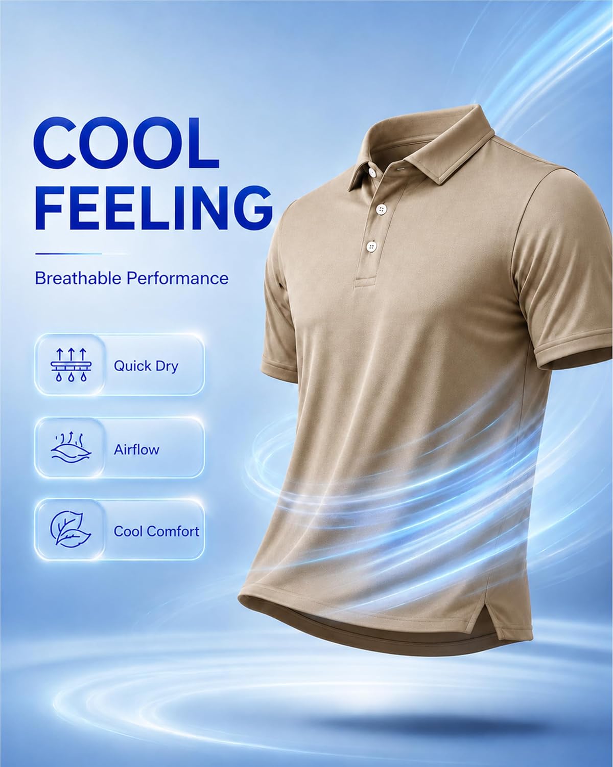 Boladeci Men's Polo Shirts Quick Dry Moisture Wicking image 4
