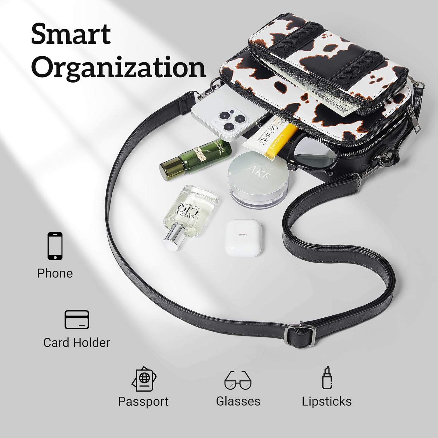 Small Crossbody Bags for Women with Detachable Wallet Vegan Leather Cross Body Bag for Woman Purse with Credit Card Slots - Image 5