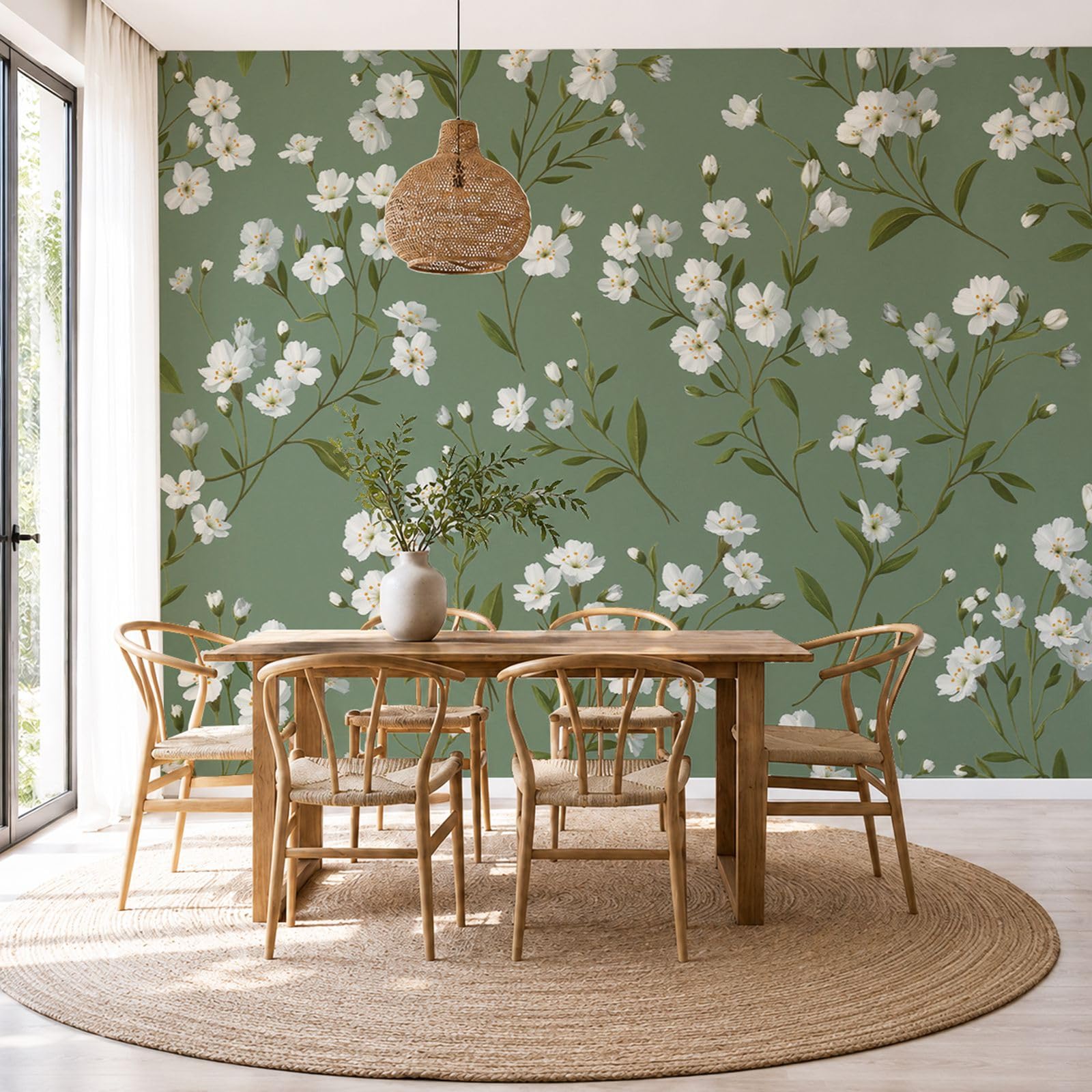 Papier peint panoramique vintage floral grand format 450 x 315 cm résistant UV