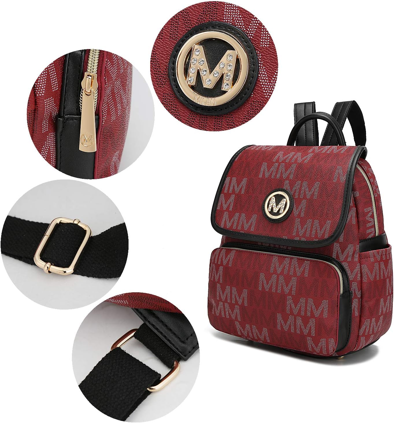 MKF Collection Backpack Purse for Women Vegan Leather Top-Handle Ladies Fashion Travel Bag Daypack by Mia K - Image 7