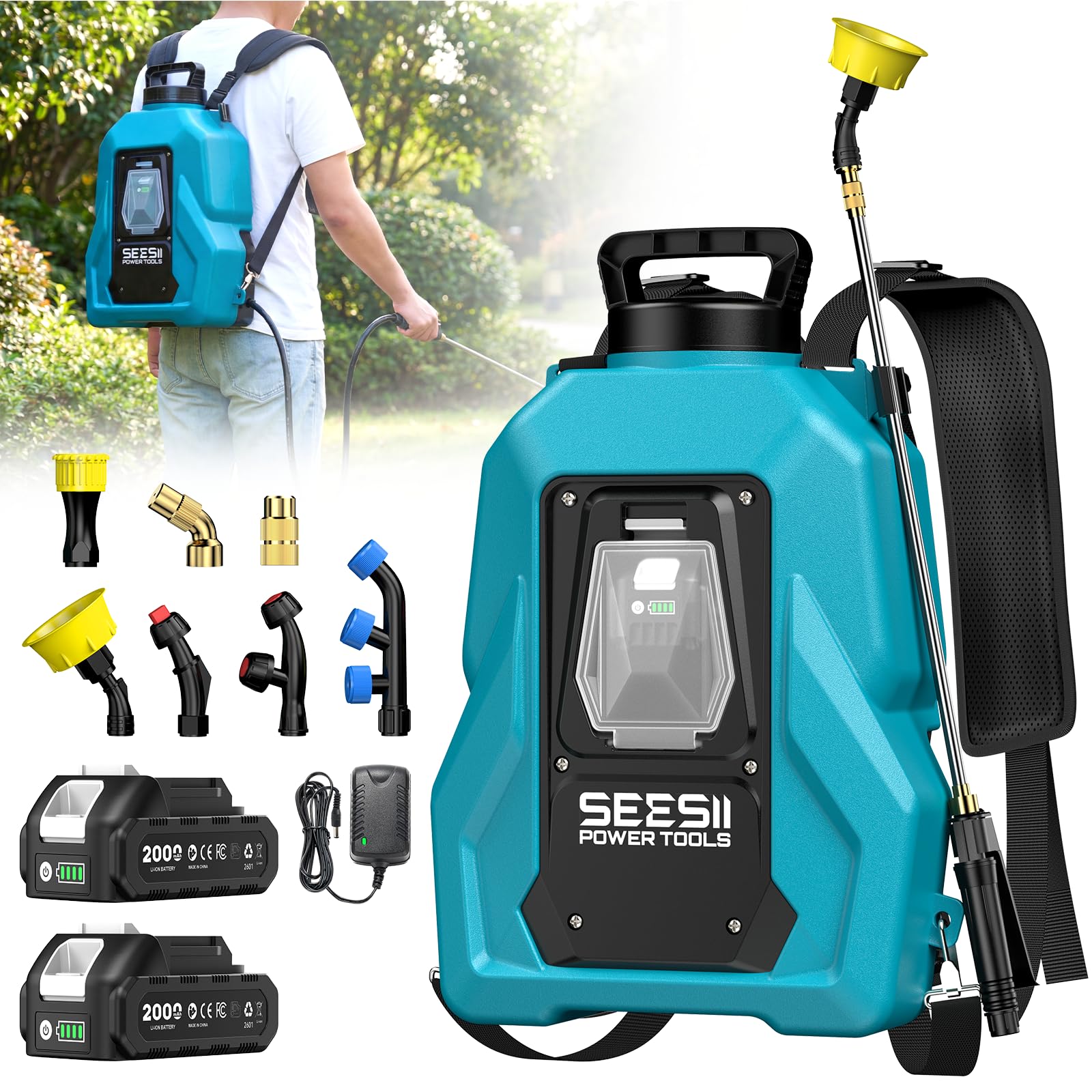電動噴霧器　背負式電動噴霧器 21V 充電式　PSEマークあり　軽量　最新型 Amazon.co.jp: SEESII 電動噴霧器 18L 充電式 背負 2個バッテリー 除草