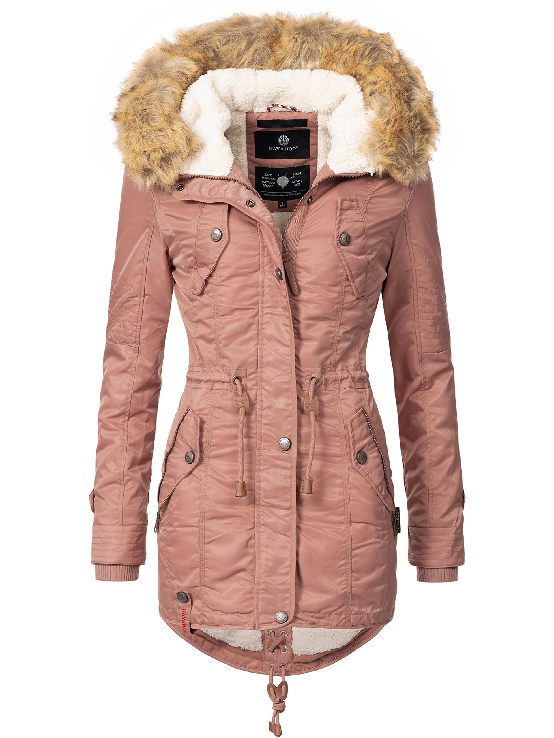 Navahoo Women's Orange La Viva Winter Jacket Parka Xs-3Xl, 3XL