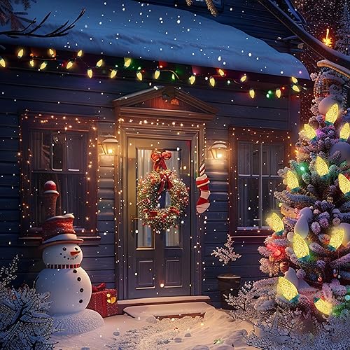 Miniatura 7 de Luces de Navidad C9 LED para exterior, 50 LED, 32 pies, luces de cadena C9 para Navidad, bombillas de fresa enchufables, conectables, certificadas