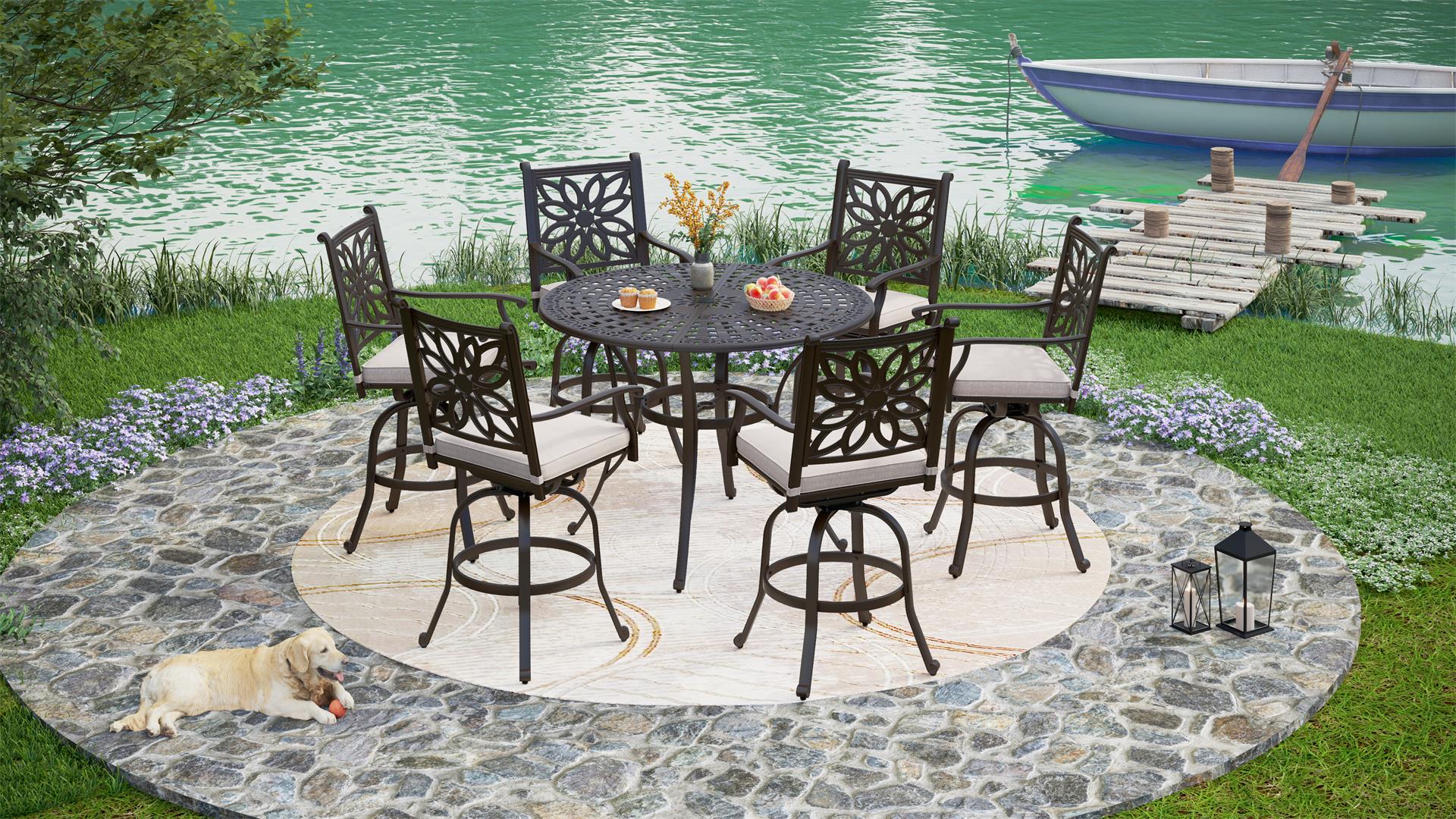 Rattan Circle Bar Tables Maze Oxford Seat Round Rattan Bar Set