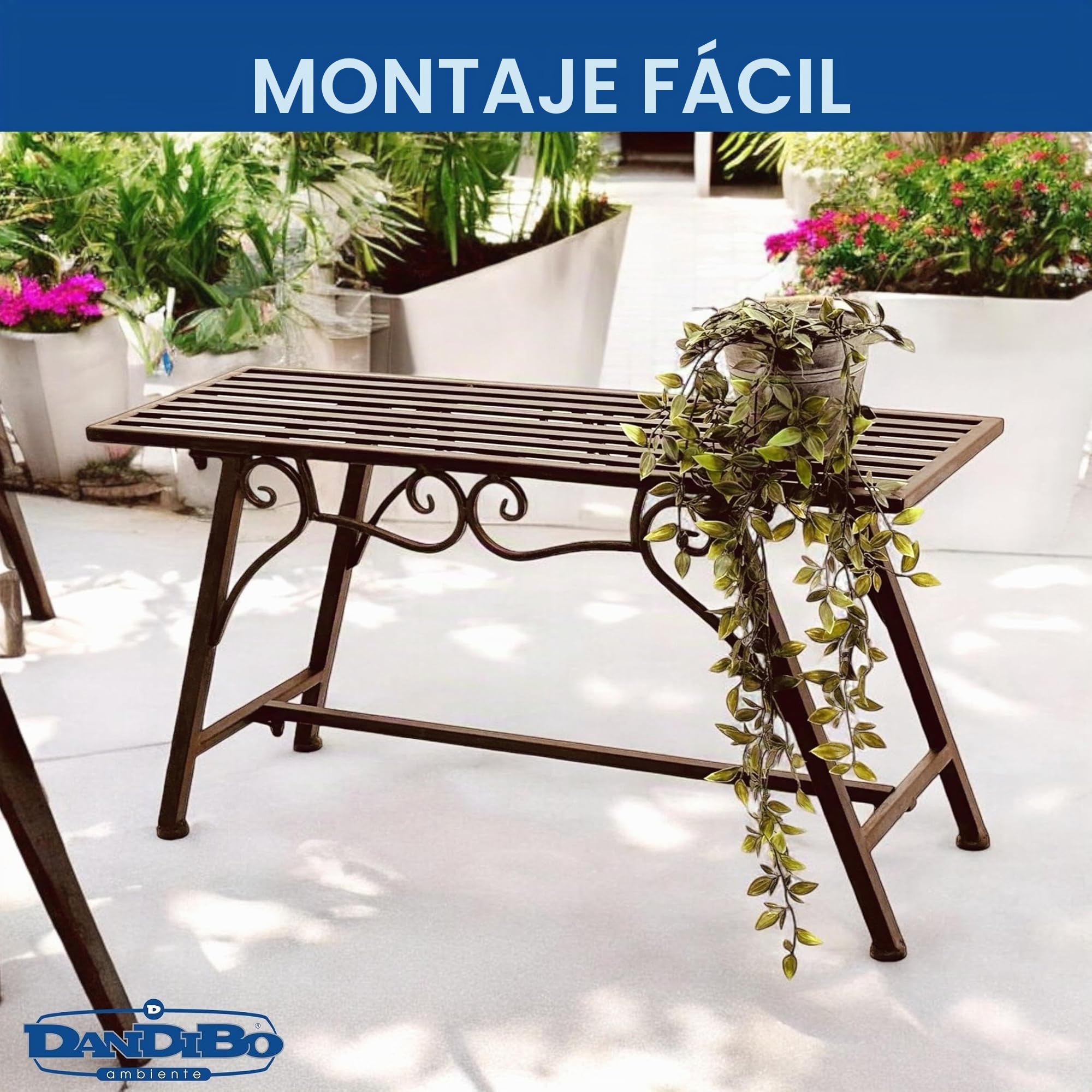 Banco "CUCCIO-S" B-83 cm 77824 Banco de jardín de metal Muebles de jardín
