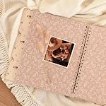 Peachly Unisex Baby Memory Book - Minimalist First Year Baby Book Keepsake for Milestones - Baby Scrapbook for Boy or Girl - Natural Linen - Forest