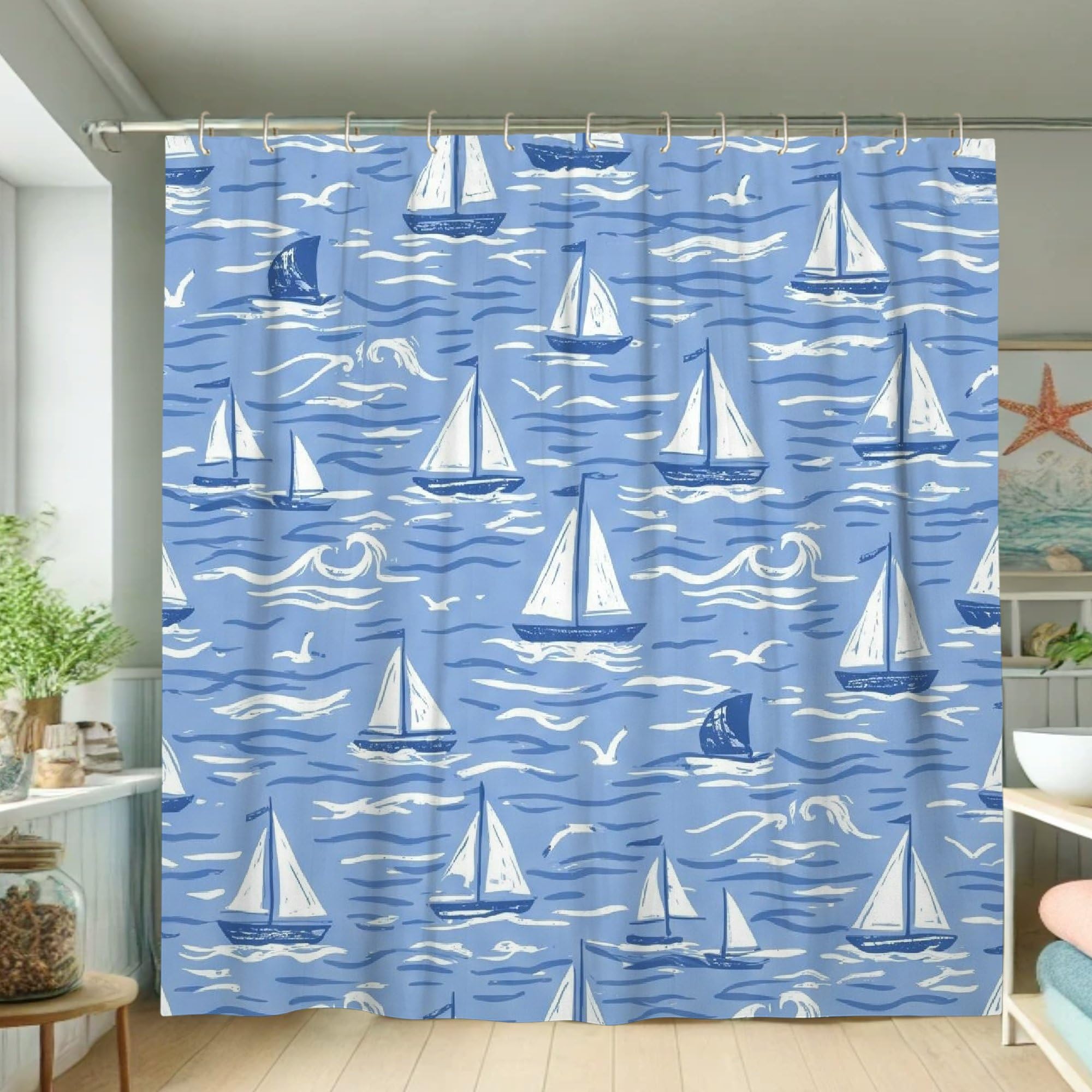Rideau de douche lavable 183 x 183 cm pour stopper les éclaboussures