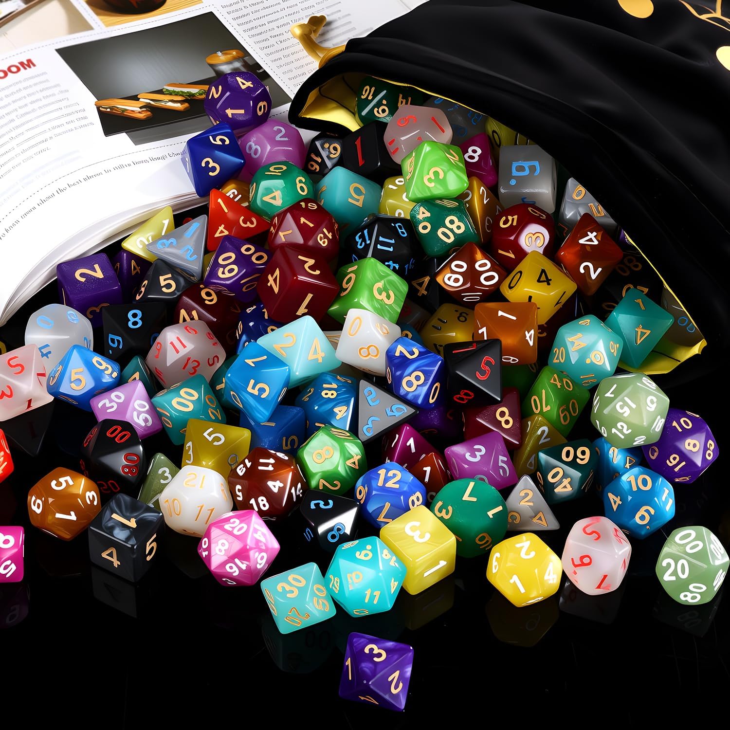 Coyeekn DND Dice Sets - 35 X 7 (245pcs) Polyhedral Dice for Dungeons and Dragons, RPG D&D Dice Role Playing Table Game, with a Large Drawstring Bag