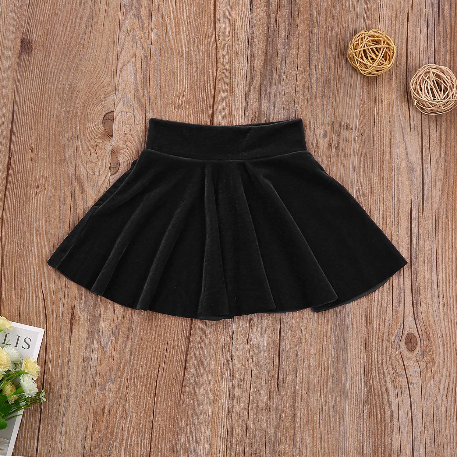HIBA CREATIONS Black Velvet Skirt for Baby Girl 2-3 Years - Image 3 thumbnail
