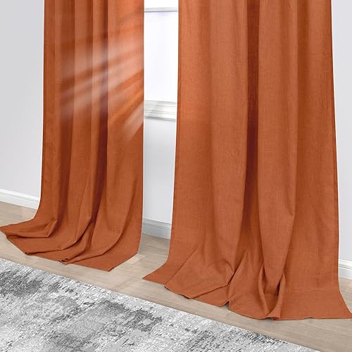 Miniatura 72 de KOUFALL Cortinas transparentes de lino de 90 pulgadas, cortinas para Sala Modernas 2025 De Lino Elegantes, cortinas personalizadas con pestaña