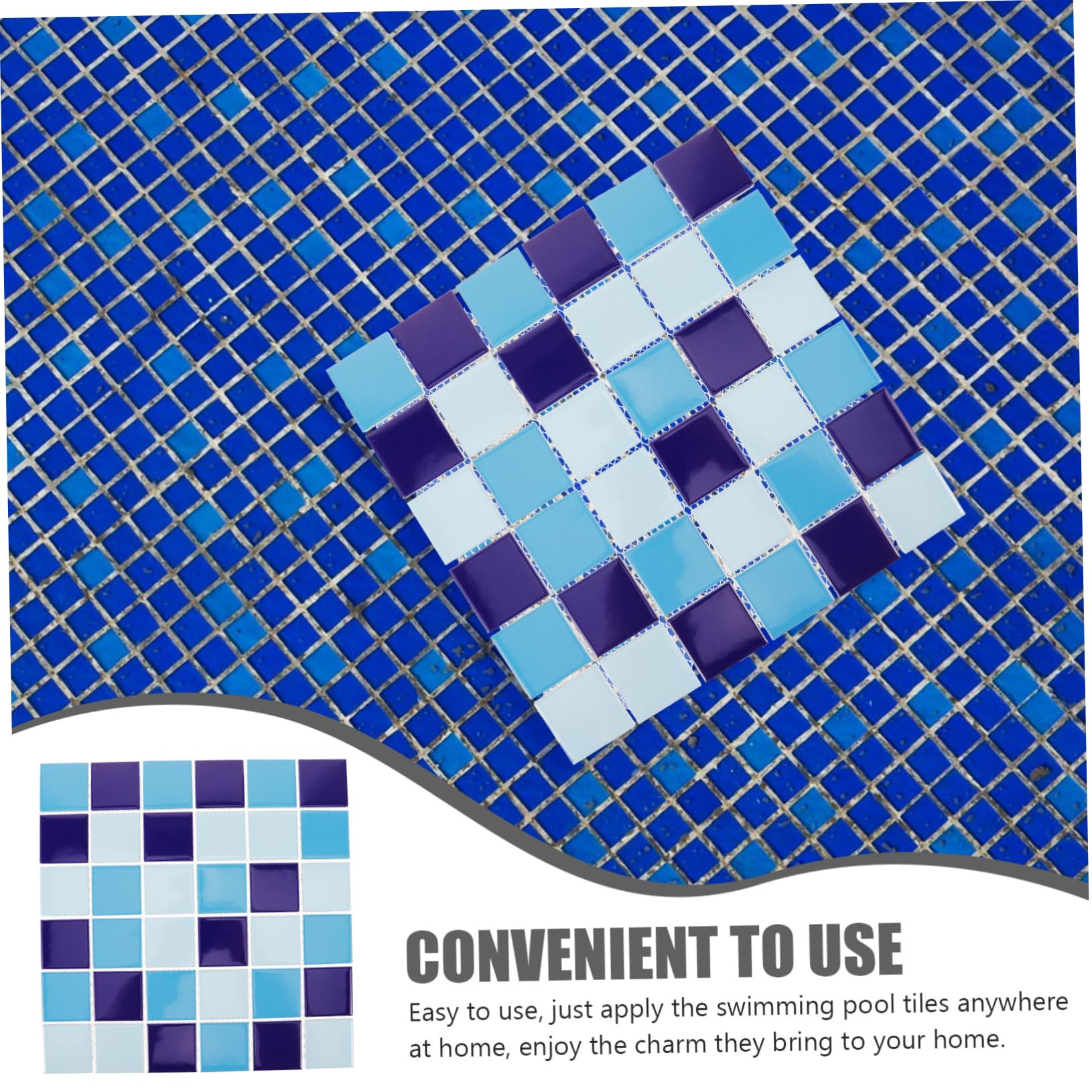 Azulejo de Cerámica Azul, 1 Hoja, para Mosaico Decorativo