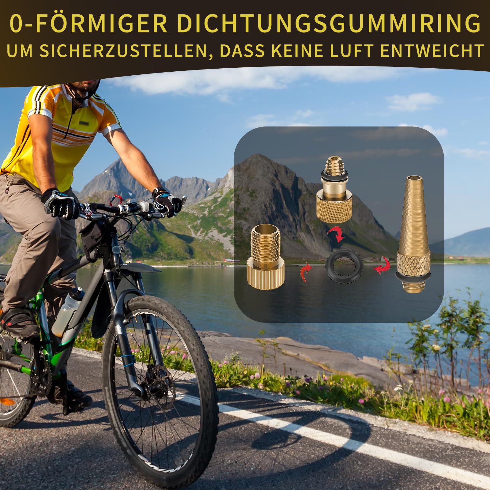 Fietsventieladapter, 21 stuks fietsventieladapters, Franse ventieladapter, autoventieladapter, compressorventieladapter, reparatieset fiets, luchtpomp, balnaald (B