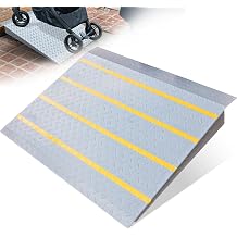 VNN Door Threshold Ramp, Threshold Ramps for Doorways, Ideal Entry Handicap Ramp for Elderly Wheelchairs, Carts, Scooters and Walkers, 27.6" L * 37.4" W Door Ramp Alloy Iron, 800LBS