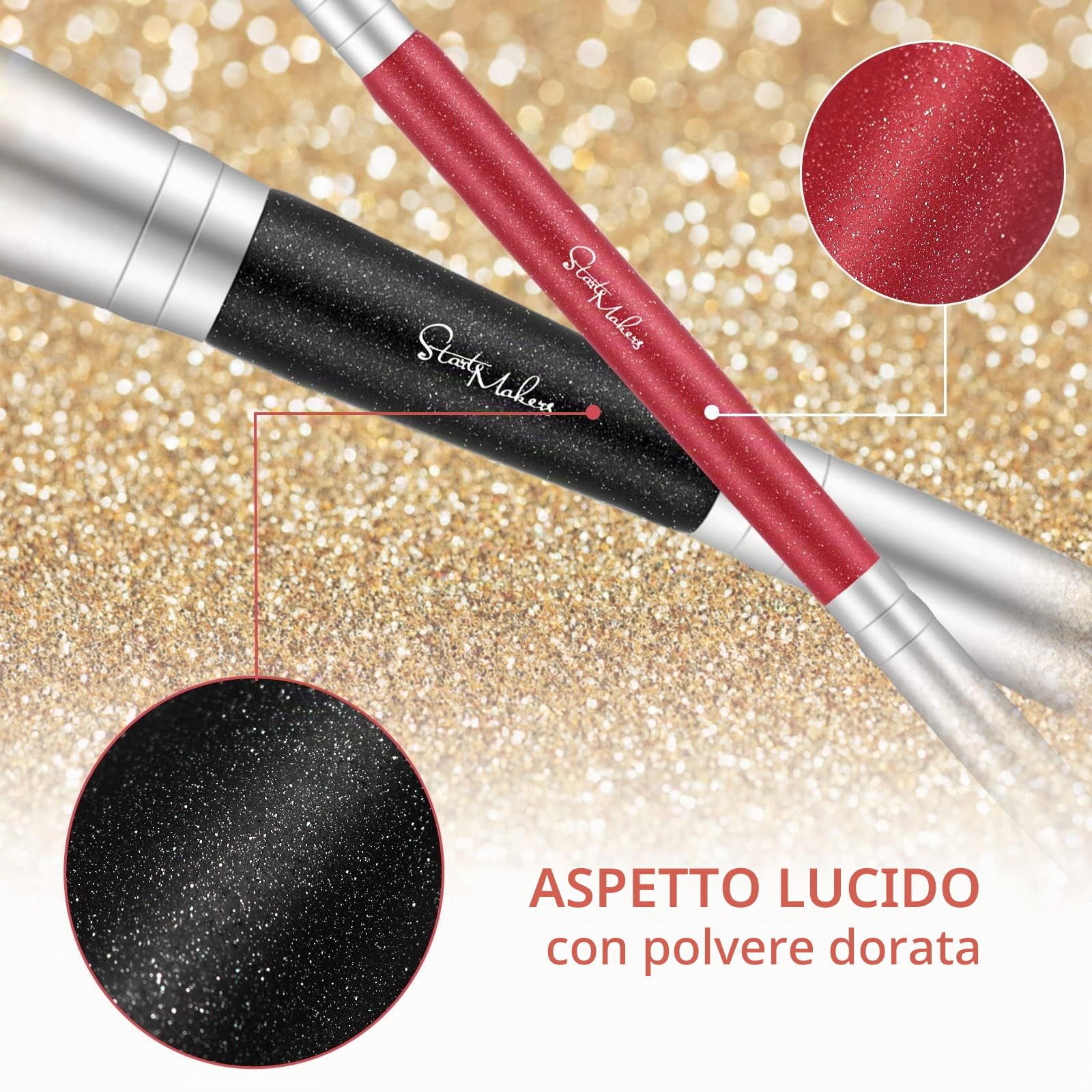 Pennello Fondotinta Start Maker 2 pezzi Doppio Terminale 2-in-1 Kabuki Pennelli Make Up per Fondotinta Liquido, Cipria, Blush, Correttore, Ombretto, Contouring Viso Pennello Trucco