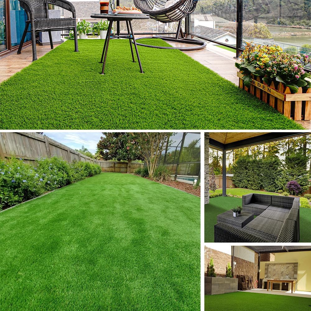 GL Super Thick Artificial Grass Turf Sample 1FTX1FT, 1.77" Indoor Outdoor Garden Lawn Landscape, Durable PU Backing Luxurious Synthetic Grass