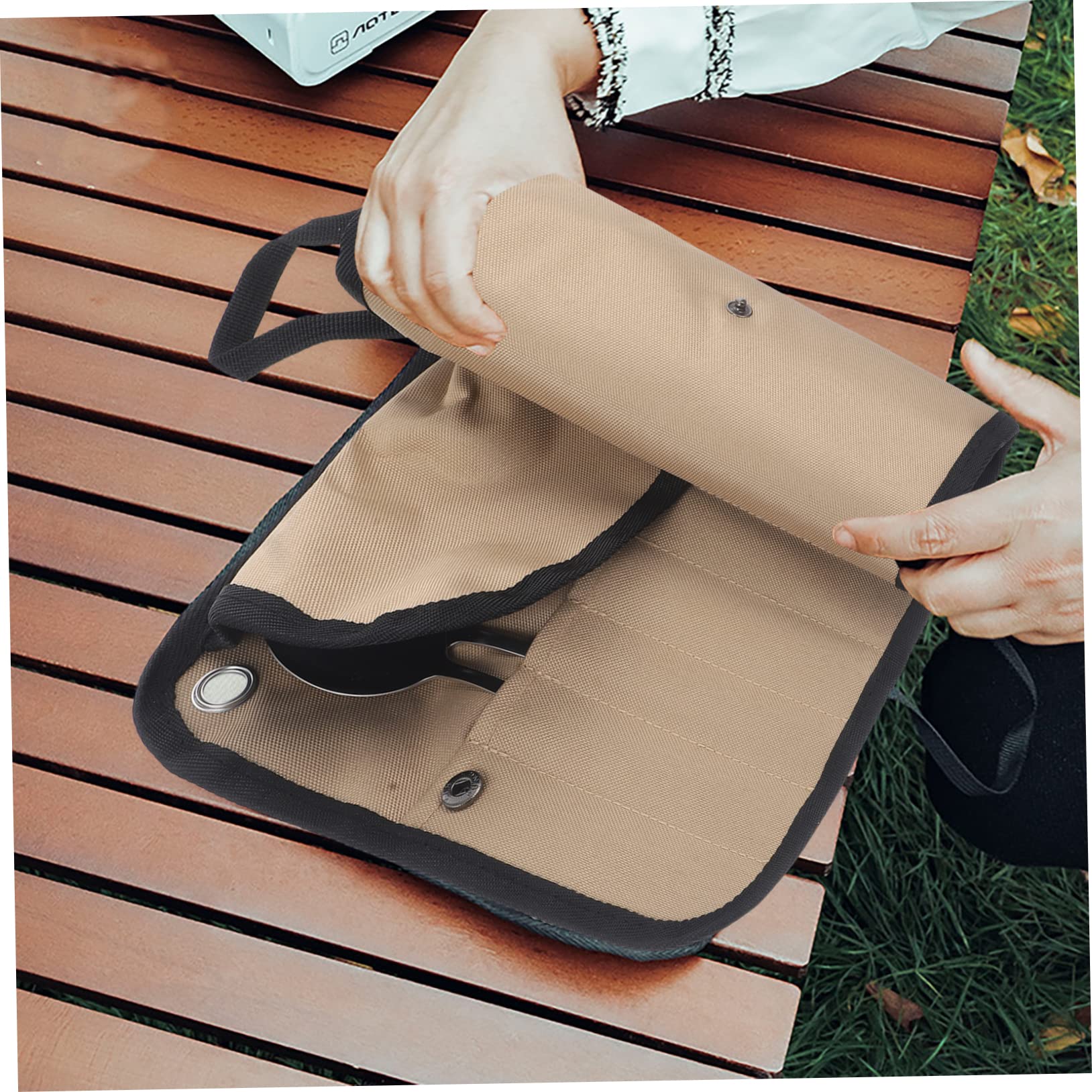 TOYANDONA Posate Da Campeggio Utensili Da Tavola Custodia Organizer Per Posate Portatile Per Barbecue Picnic Escursionismo e Uso Esterno