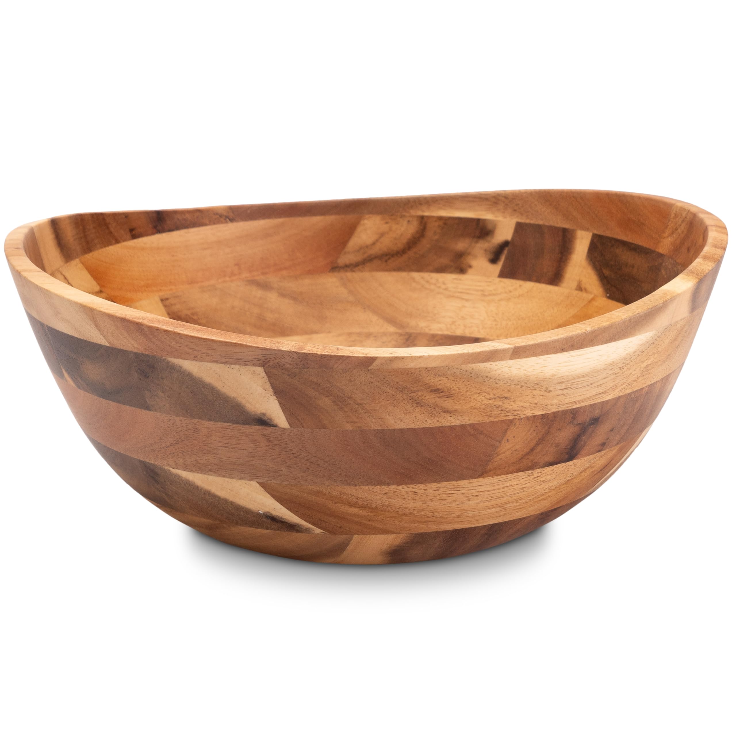 Bol En Bois D’Acacia – 30,5 Cm De Diamètre – Naturel, Légèrement Ovale – Saladier, Corbeille à Fruits Ou Pain – Style Scandinave