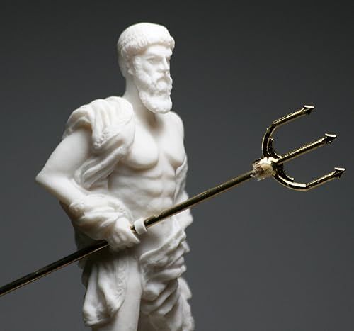 Miniatura 8 de Conjunto de escultura de estatua de Dios griego romano rey Zeus y Poseidón Alabastro