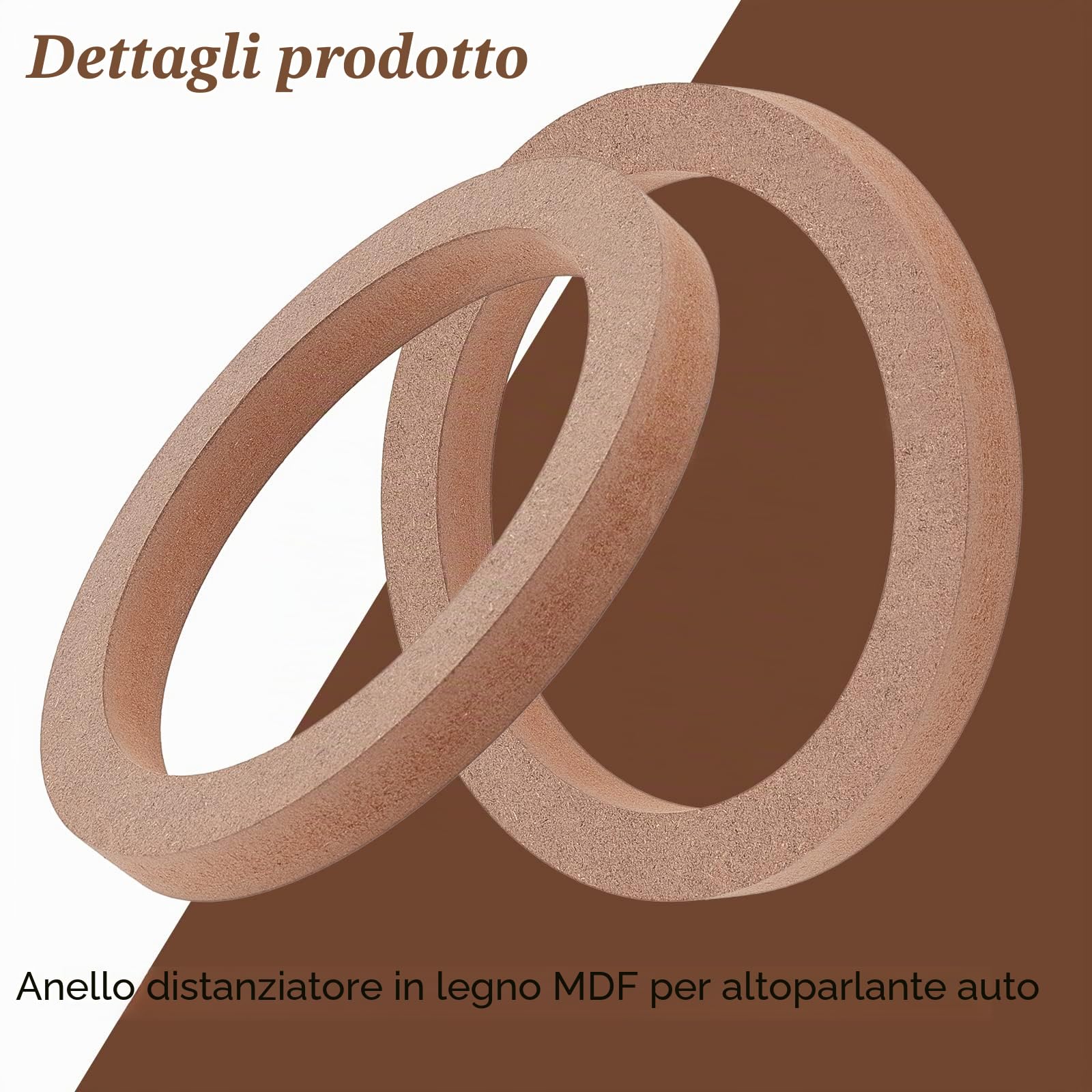 OLYCRAFT 4pz Anelli Distanziatori per Altoparlante per Auto 18.5cm Anelli per Altoparlante In MDF Anello Distanziatori per Altoparlanti In MDF di Legno Universali 6.5 Anello Distanziatore per Veicolo