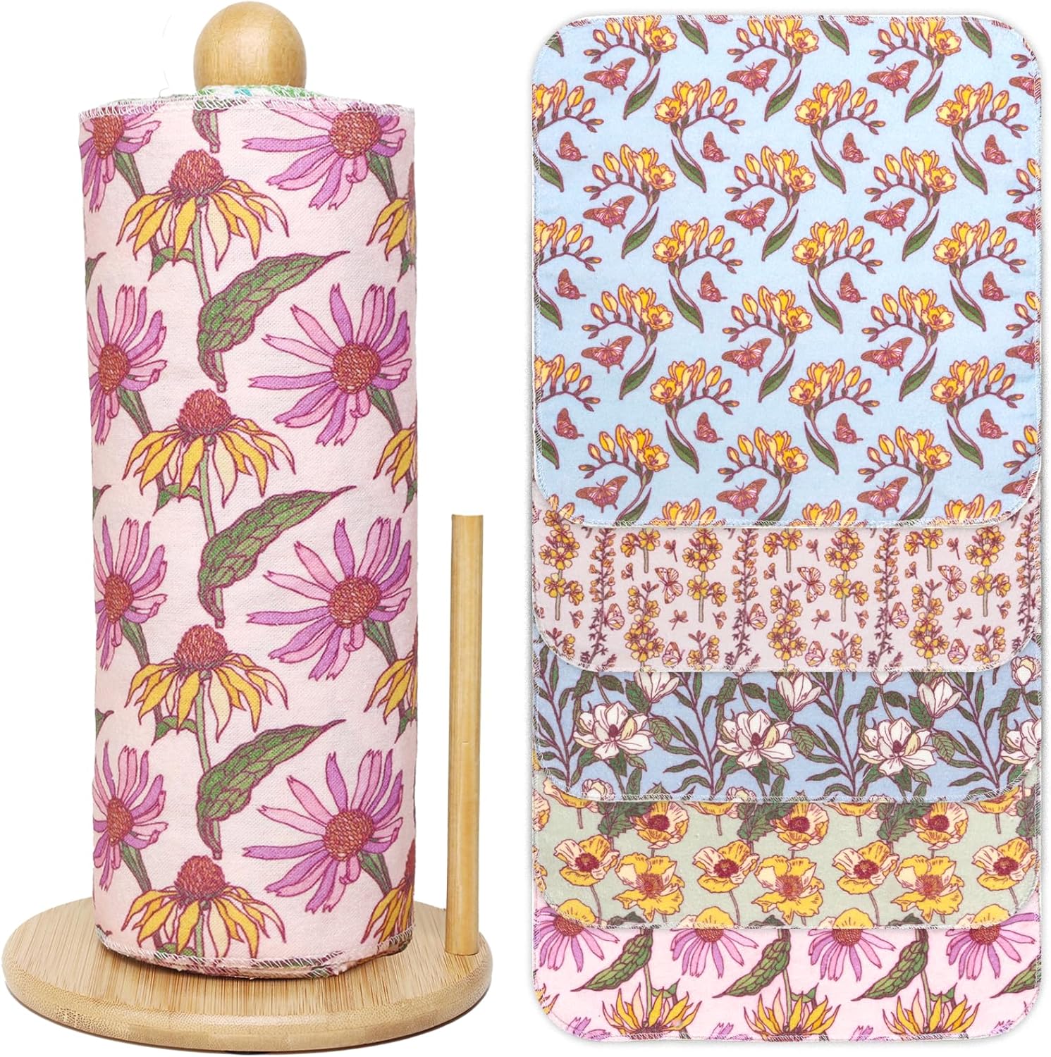 25 Pack Reusable Tissue Paperless Towel Roll Washable Cotton for Kitchen Towels Zero Waste Products Replacement Tissue (RT-H)