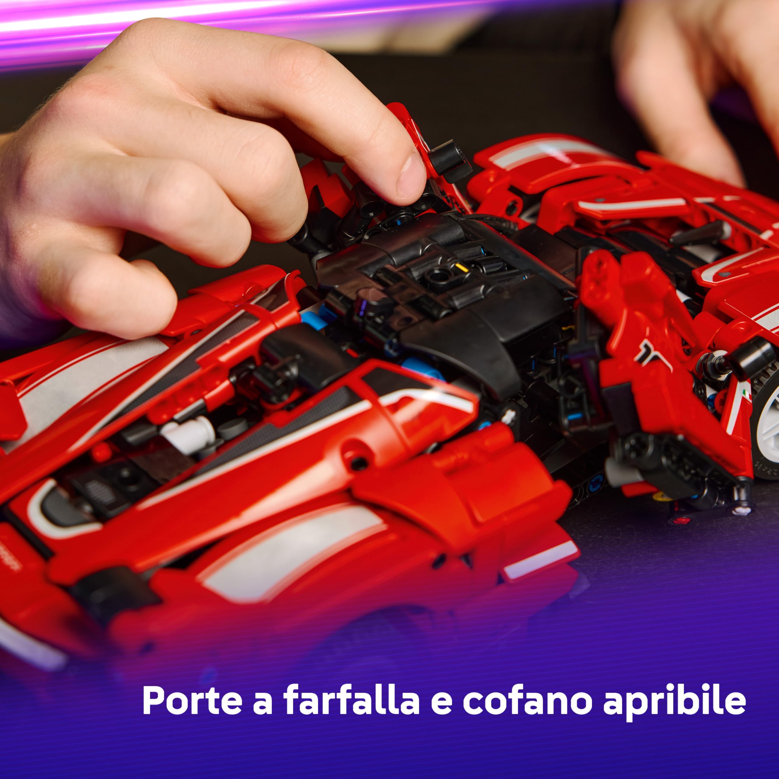 LEGO Technic Ferrari FXX K Macchina Giocattolo - Modello di Auto da Corsa per il Gioco e l'Esposizione con Motore V12, Differenziale e Pistoni Mobili - Idea Regalo per Bambini da 10 Anni - 42212