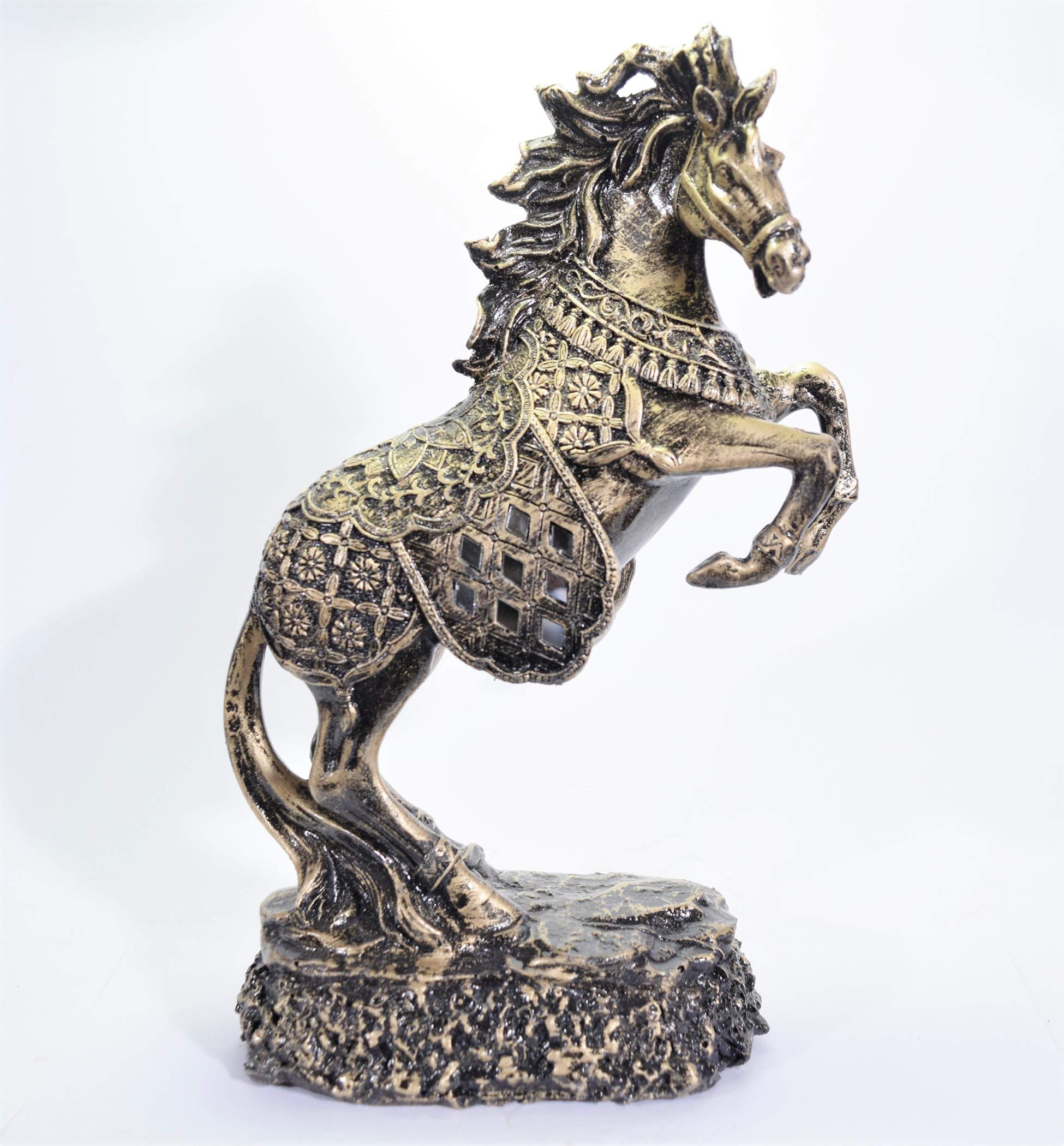 Golden Horse Statue - Wealth & Success Decor -12