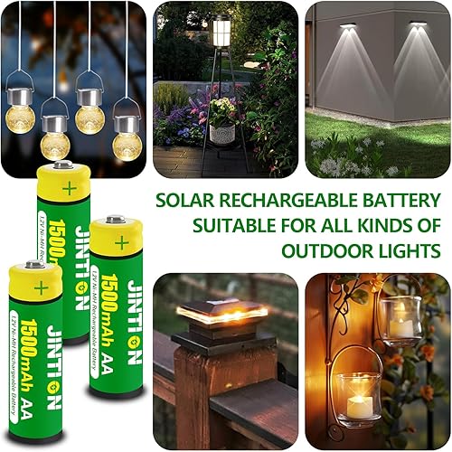 Miniatura 2 de JINTION Ni-MH AA 1500mAh 1.2V Baterías recargables de alta capacidad doble una batería para luces solares al aire libre, cadena de luz, control