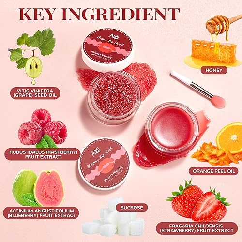B0CCNH48X3_image_1 Juego de bálsamo labial y humectante, exfoliante labial y máscara para dormir labial, tratamiento nocturno para el cuidado de los labios, hidratar y