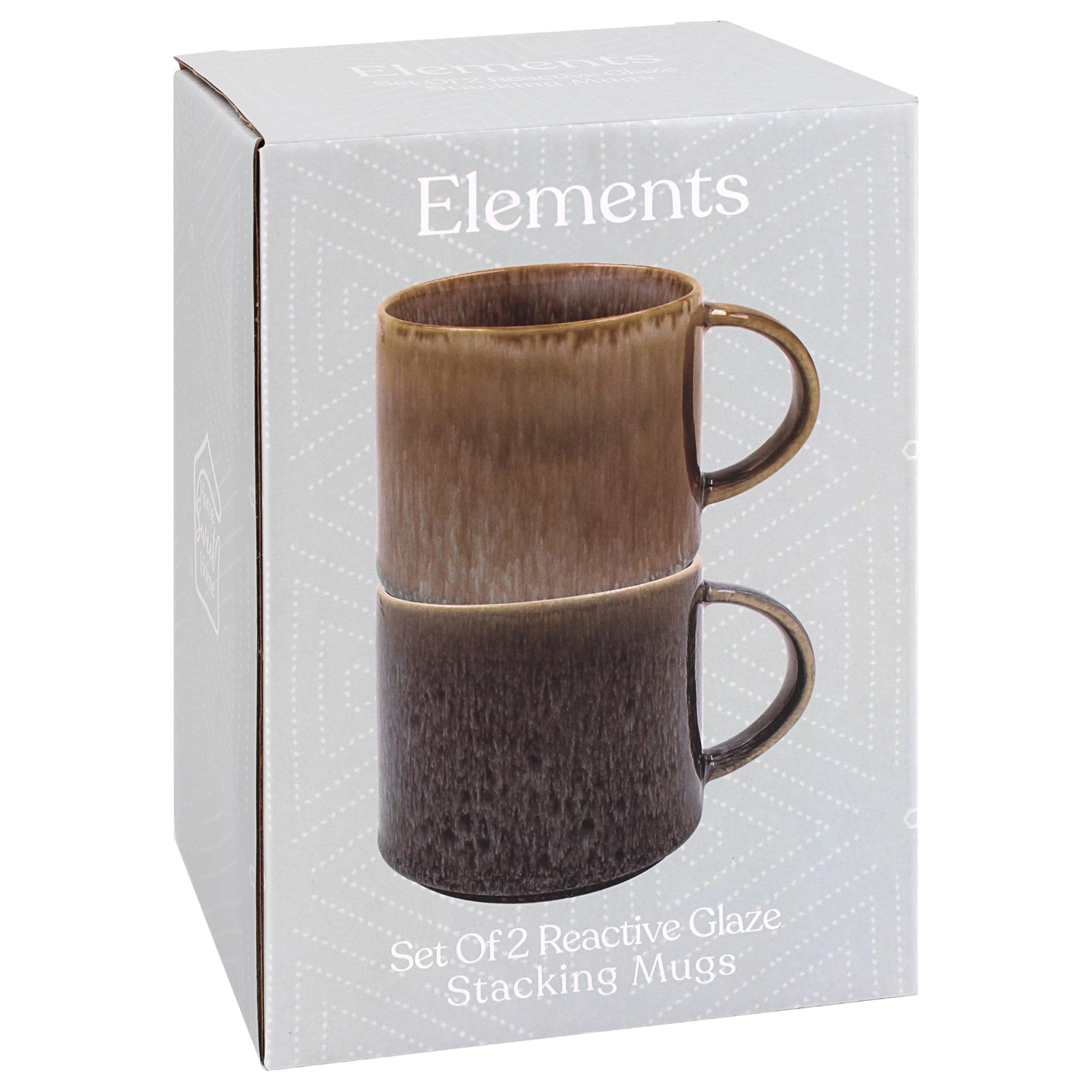 Lesser & Pavey Men's Dark Elets Reactive Glaze Mugs Set Of 2 | Kitchen Tableware For All Occasions | Coffee Cups For Home Use | Perfect And Birthday Gifts For Wo - Lp73792,