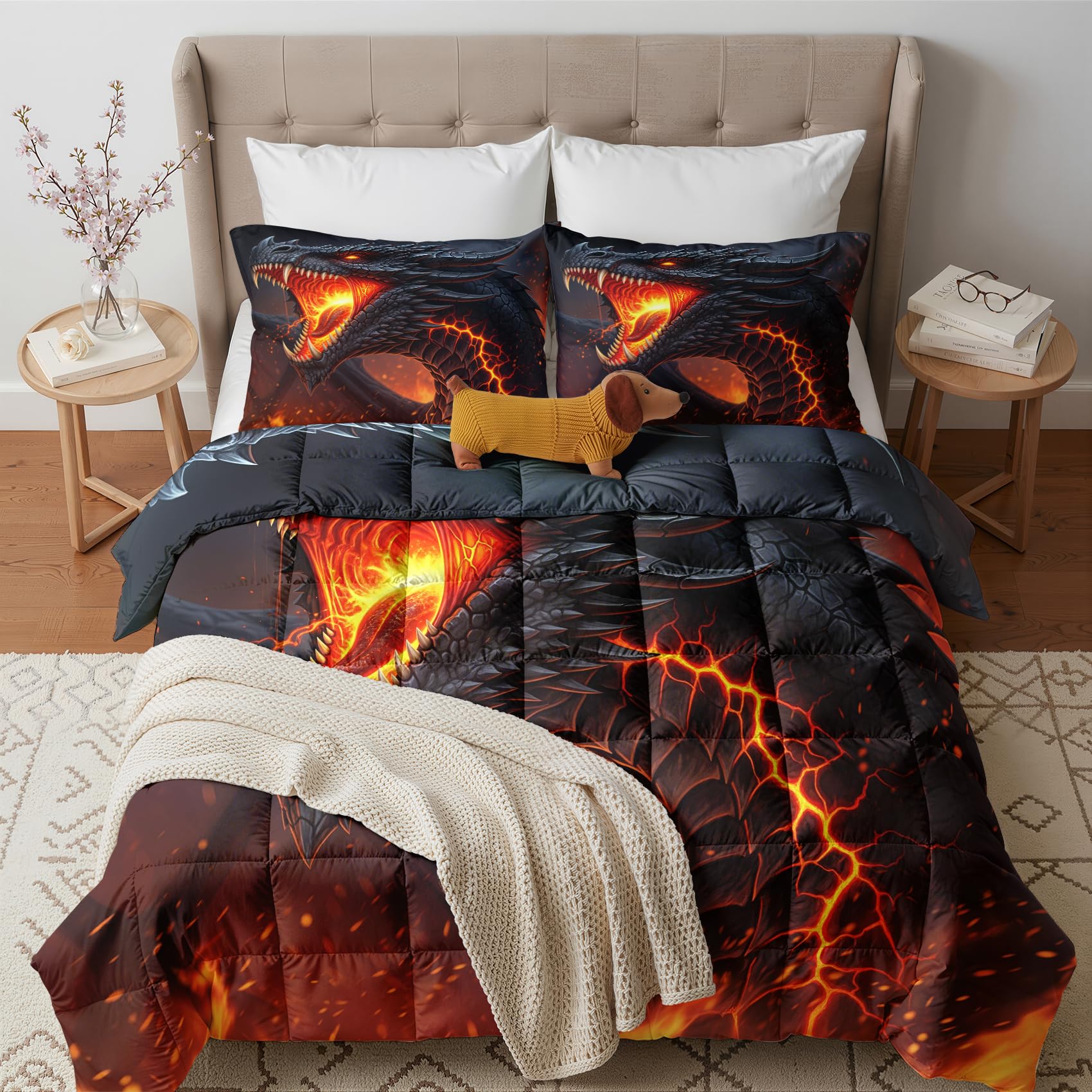 GEDAEUBA Dragon Coverless Duvet Double 10.5 Tog