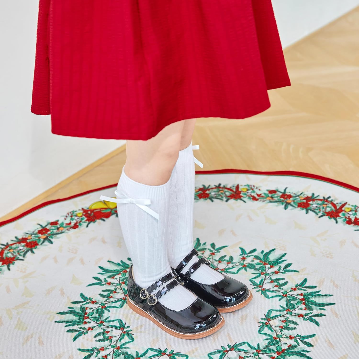 GINFIVE Toddler Girls Dress Shoes Little Kids Flats School Mary Janes Shoes - Image 5