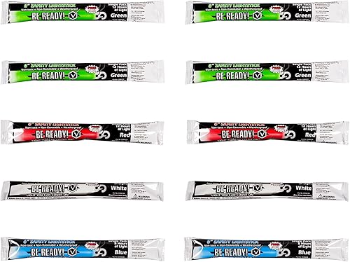 Paquete de 10 barras de luz químicas militares de 12 horas de duración, multicolor verde, rojo, blanco, azul, para kits de emergencia, supervivencia