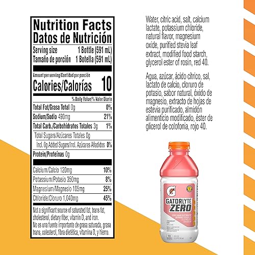 Miniatura 2 de Gatorlyte - Bebida cero electrolitos kiwi de fresa hidratación cero azúcar mezcla especializada de 5 electrolitos sin edulcorantes ni sabores